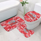 Dolphins Rugby Bathroom Set Graffiti Typography Urban Camo Abstract Street Style