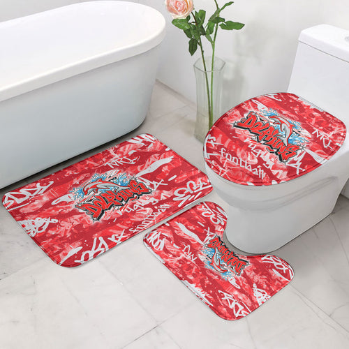 Dolphins Rugby Bathroom Set Graffiti Typography Urban Camo Abstract Street Style