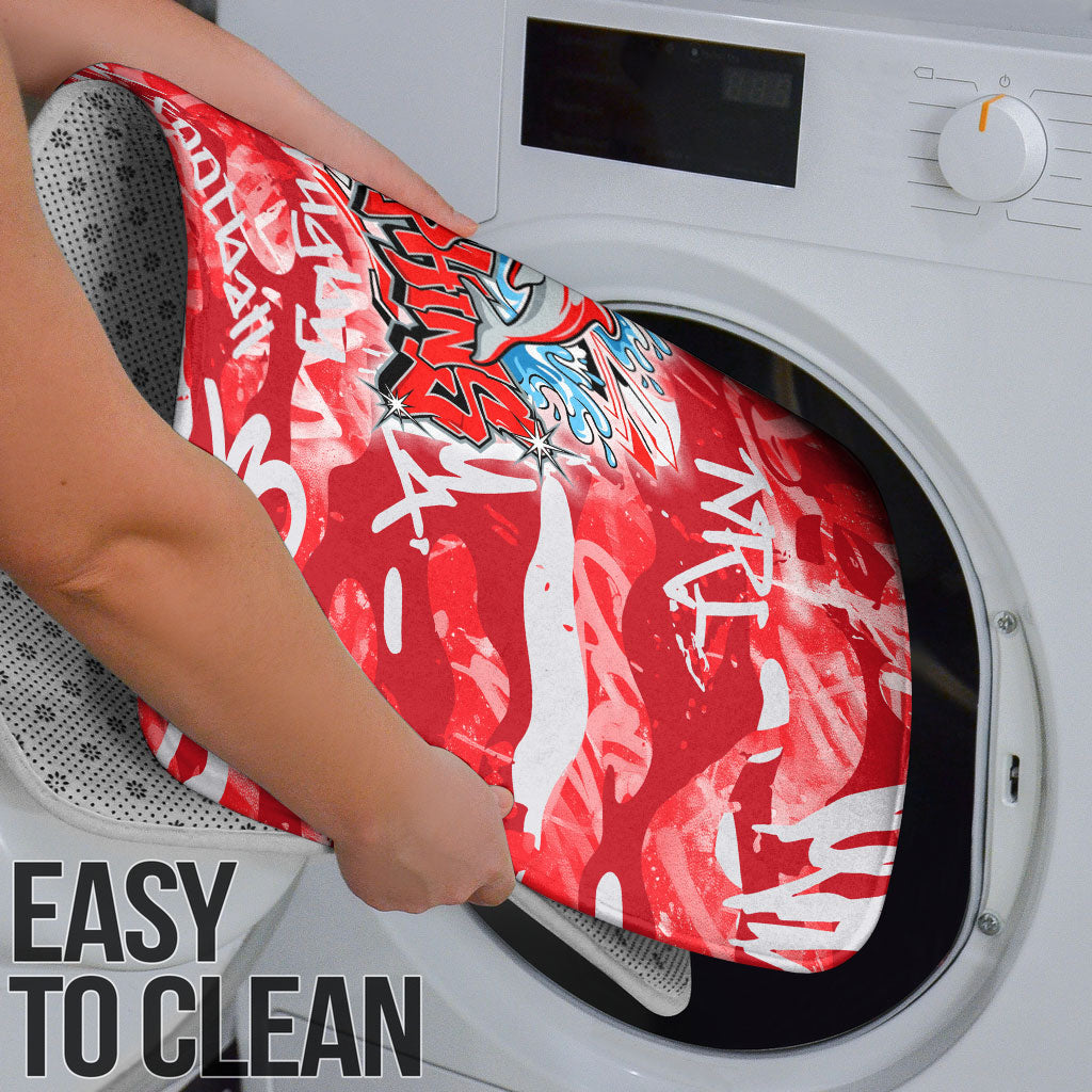 Dolphins Rugby Bathroom Set Graffiti Typography Urban Camo Abstract Street Style