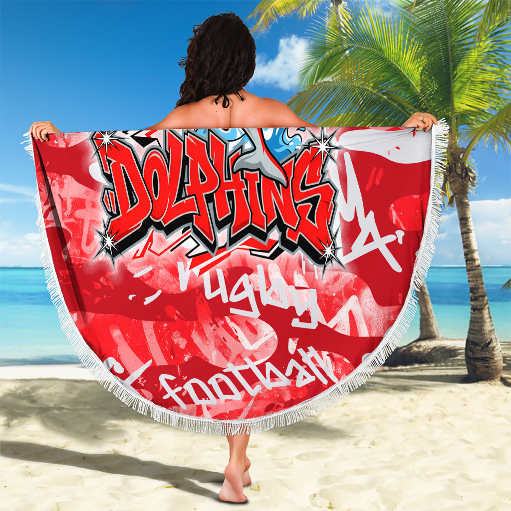 Dolphins Rugby Beach Blanket Graffiti Typography Urban Camo Abstract Street Style