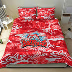 Dolphins Rugby Bedding Set Graffiti Typography Urban Camo Abstract Street Style