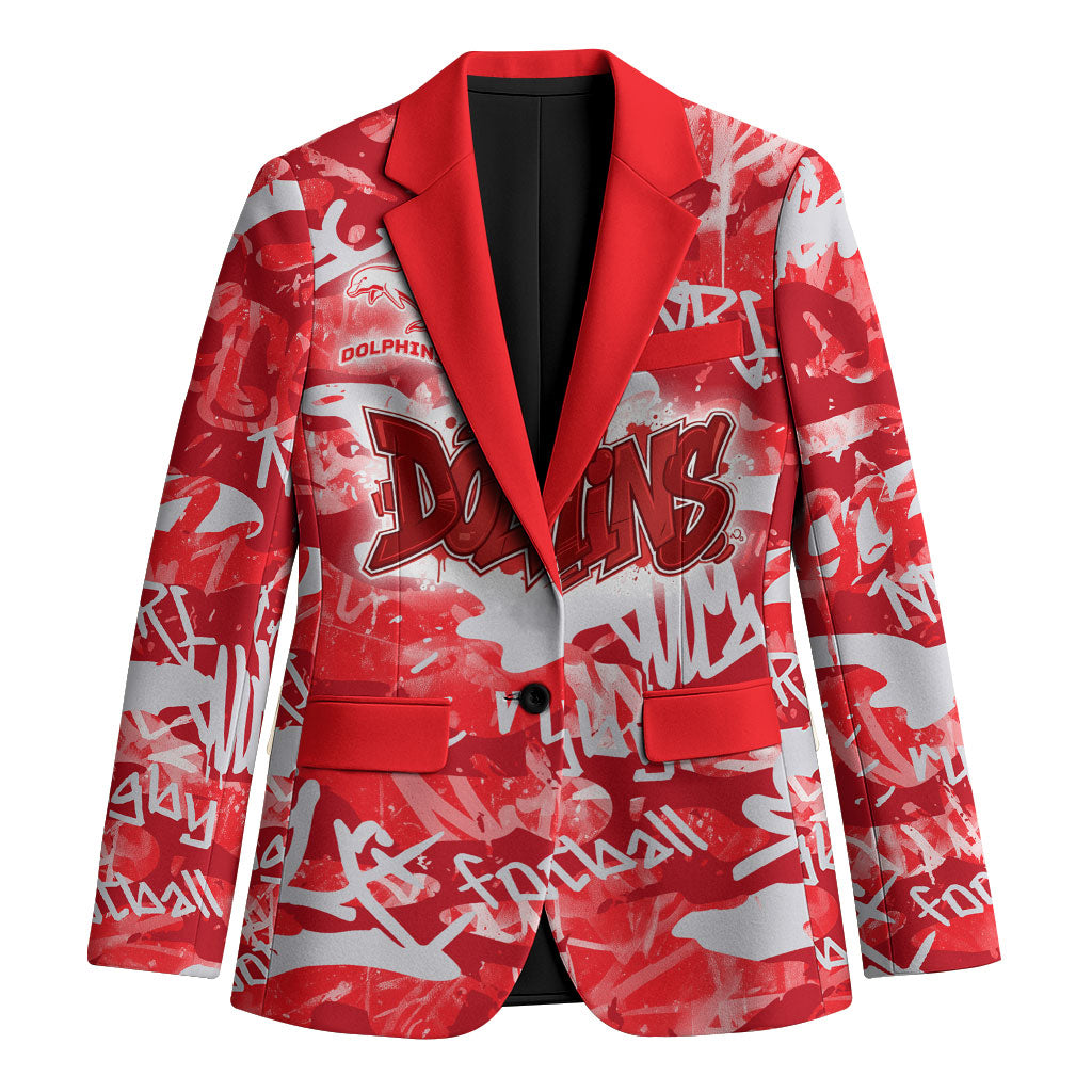 Dolphins Rugby Blazer Graffiti Typography Urban Camo Abstract Street Style