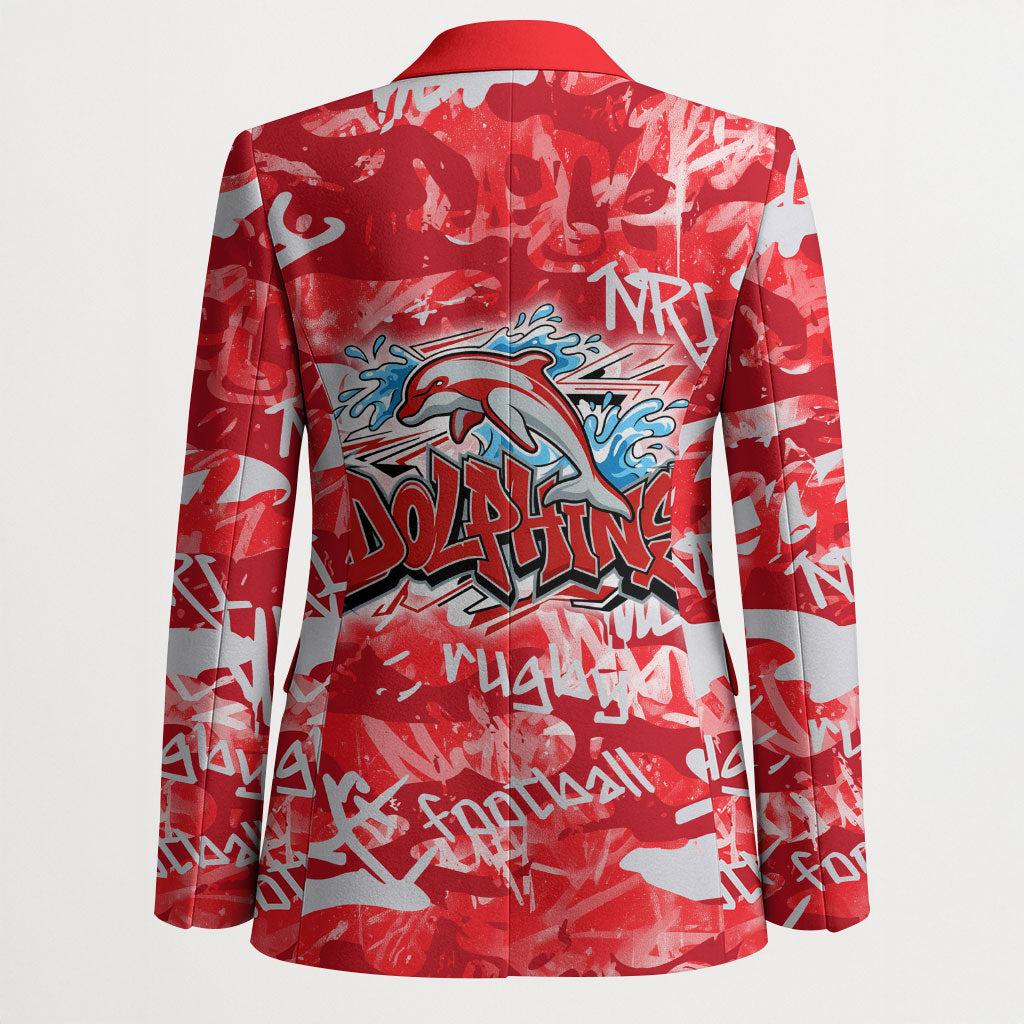 Dolphins Rugby Blazer Graffiti Typography Urban Camo Abstract Street Style