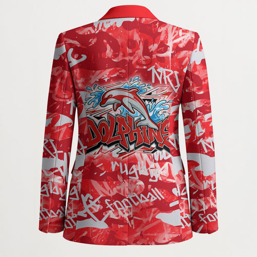 Dolphins Rugby Blazer Graffiti Typography Urban Camo Abstract Street Style