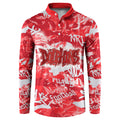 Dolphins Rugby Button Sweatshirt Graffiti Typography Urban Camo Abstract Street Style