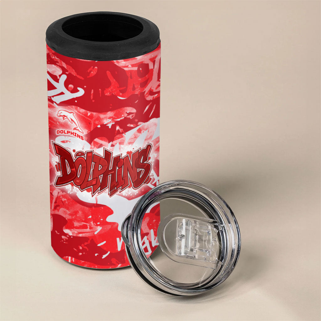 Dolphins Rugby 4 in 1 Can Cooler Tumbler Graffiti Typography Urban Camo Abstract Street Style