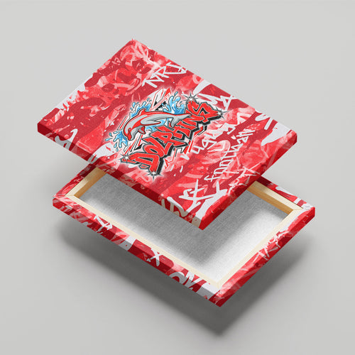 Dolphins Rugby Canvas Wall Art Graffiti Typography Urban Camo Abstract Street Style