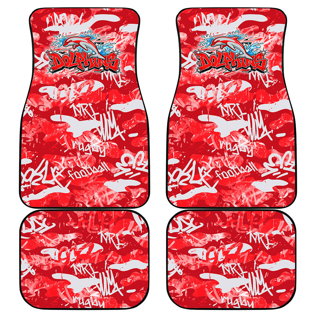 Dolphins Rugby Car Mats Graffiti Typography Urban Camo Abstract Street Style