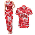 Dolphins Rugby Couples Matching Tank Maxi Dress and Hawaiian Shirt Graffiti Typography Urban Camo Abstract Street Style