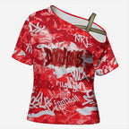 Dolphins Rugby Cross Shoulder Shirt Graffiti Typography Urban Camo Abstract Street Style