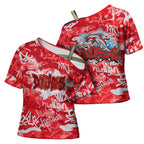 Dolphins Rugby Cross Shoulder Shirt Graffiti Typography Urban Camo Abstract Street Style