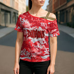Dolphins Rugby Cross Shoulder Shirt Graffiti Typography Urban Camo Abstract Street Style