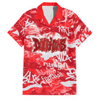 Dolphins Rugby Family Matching Off The Shoulder Long Sleeve Dress and Hawaiian Shirt Graffiti Typography Urban Camo Abstract Street Style