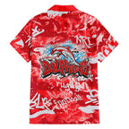 Dolphins Rugby Family Matching Off The Shoulder Long Sleeve Dress and Hawaiian Shirt Graffiti Typography Urban Camo Abstract Street Style