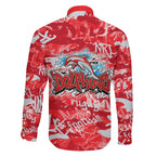 Dolphins Rugby Family Matching Off The Shoulder Long Sleeve Dress and Hawaiian Shirt Graffiti Typography Urban Camo Abstract Street Style