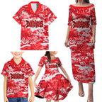 Dolphins Rugby Family Matching Puletasi and Hawaiian Shirt Graffiti Typography Urban Camo Abstract Street Style