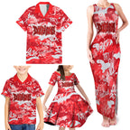 Dolphins Rugby Family Matching Tank Maxi Dress and Hawaiian Shirt Graffiti Typography Urban Camo Abstract Street Style