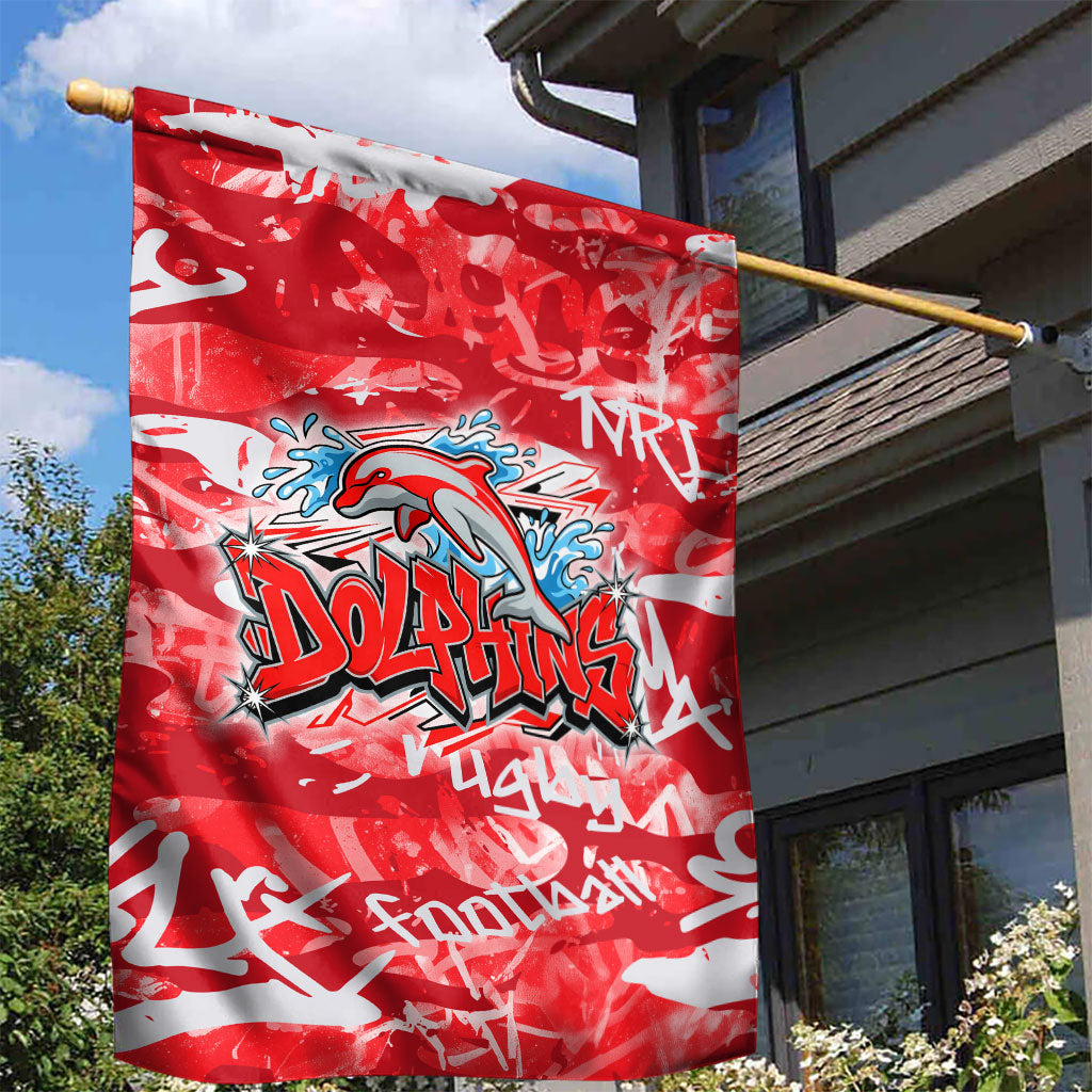 Dolphins Rugby Garden Flag Graffiti Typography Urban Camo Abstract Street Style