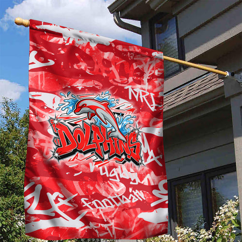 Dolphins Rugby Garden Flag Graffiti Typography Urban Camo Abstract Street Style