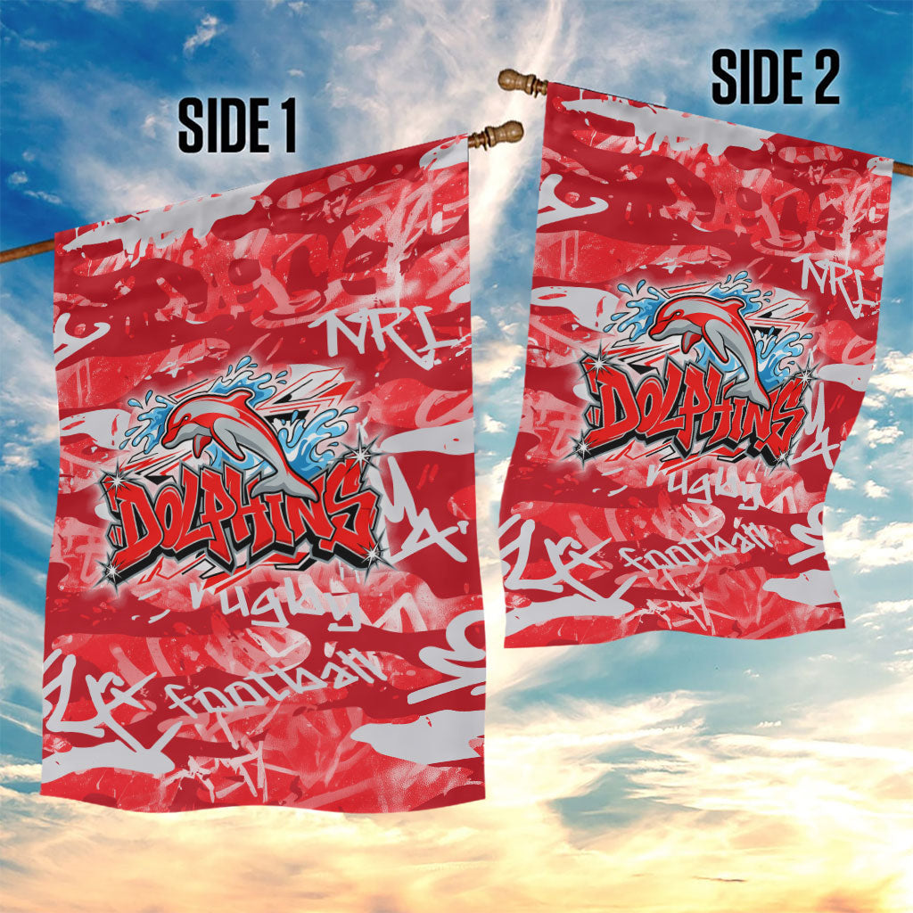 Dolphins Rugby Garden Flag Graffiti Typography Urban Camo Abstract Street Style