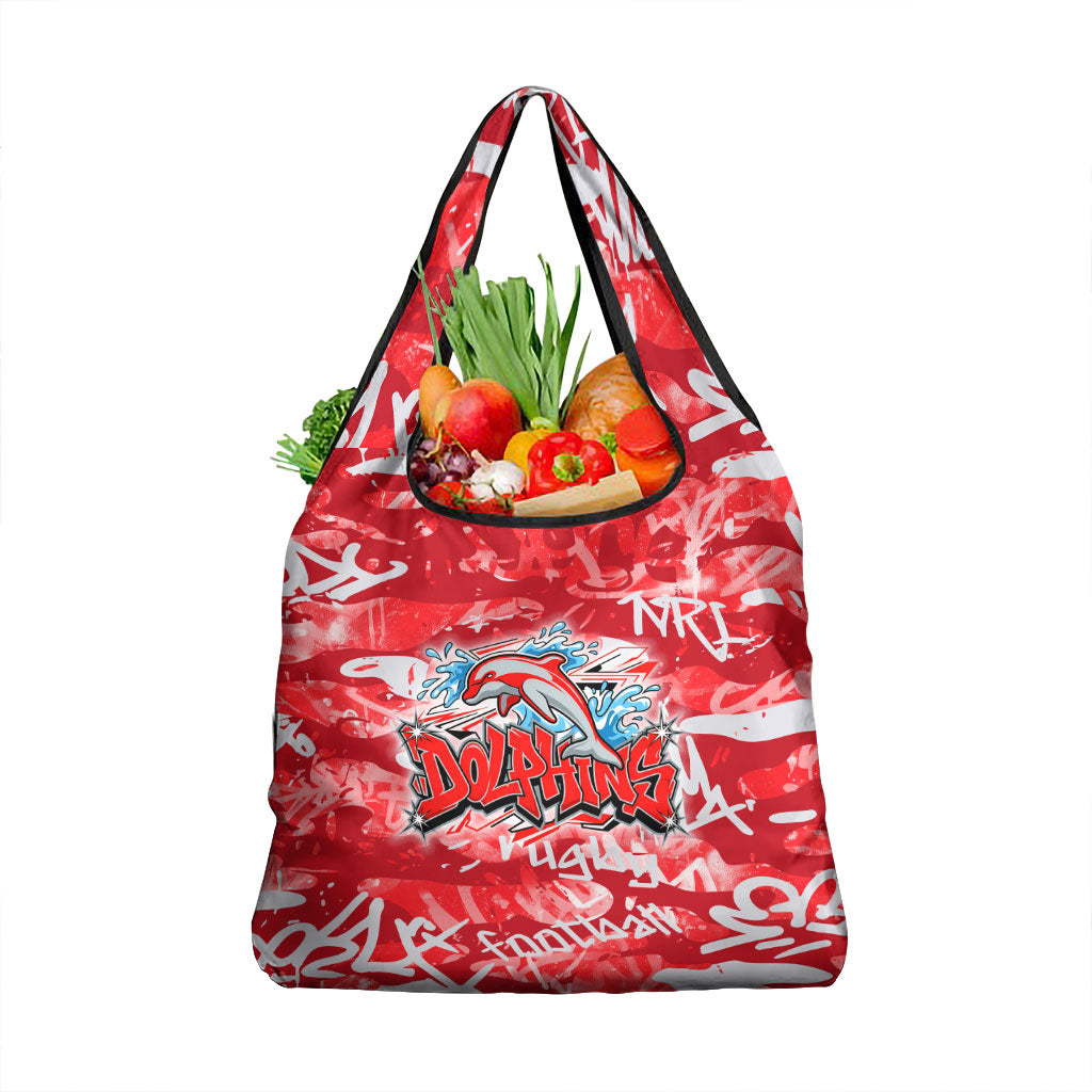 Dolphins Rugby Grocery Bag Graffiti Typography Urban Camo Abstract Street Style