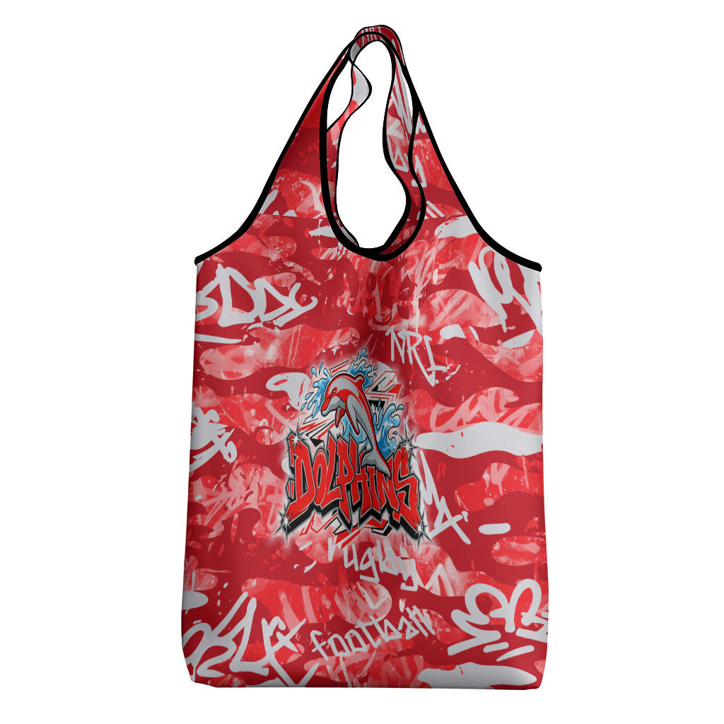Dolphins Rugby Grocery Bag Graffiti Typography Urban Camo Abstract Street Style