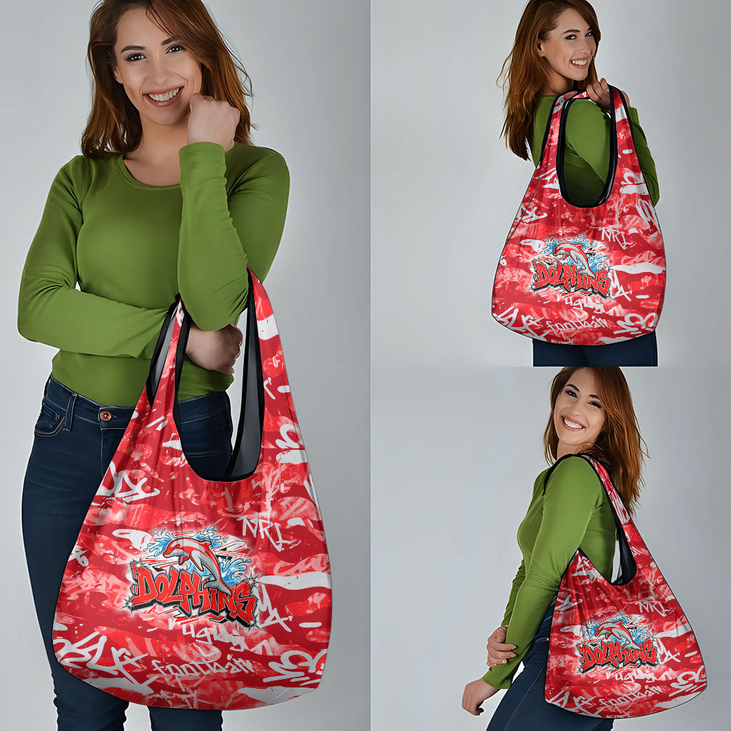 Dolphins Rugby Grocery Bag Graffiti Typography Urban Camo Abstract Street Style