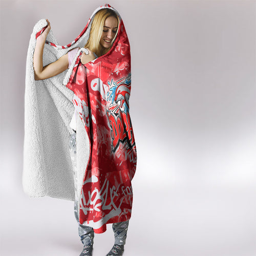 Dolphins Rugby Hooded Blanket Graffiti Typography Urban Camo Abstract Street Style