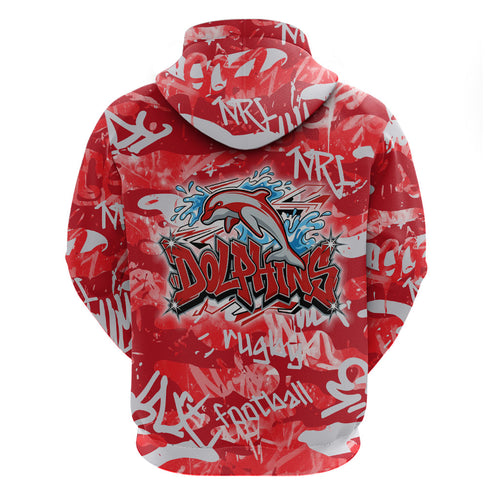 Dolphins Rugby Hoodie Graffiti Typography Urban Camo Abstract Street Style