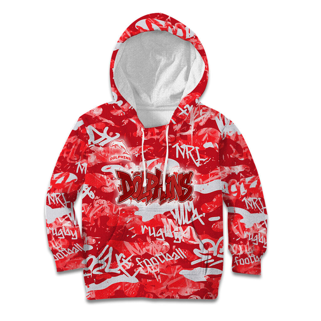 Dolphins Rugby Kid Hoodie Graffiti Typography Urban Camo Abstract Street Style