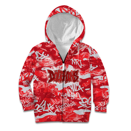 Dolphins Rugby Kid Hoodie Graffiti Typography Urban Camo Abstract Street Style