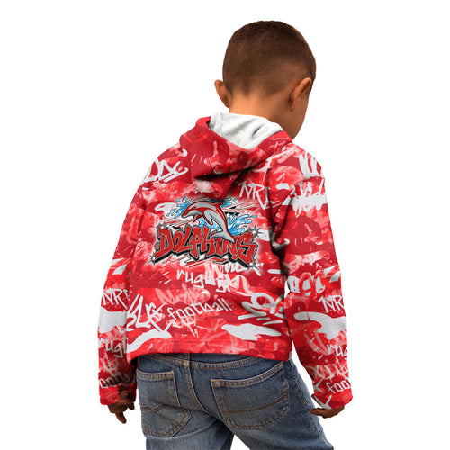 Dolphins Rugby Kid Hoodie Graffiti Typography Urban Camo Abstract Street Style