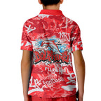 Dolphins Rugby Kid Polo Shirt Graffiti Typography Urban Camo Abstract Street Style