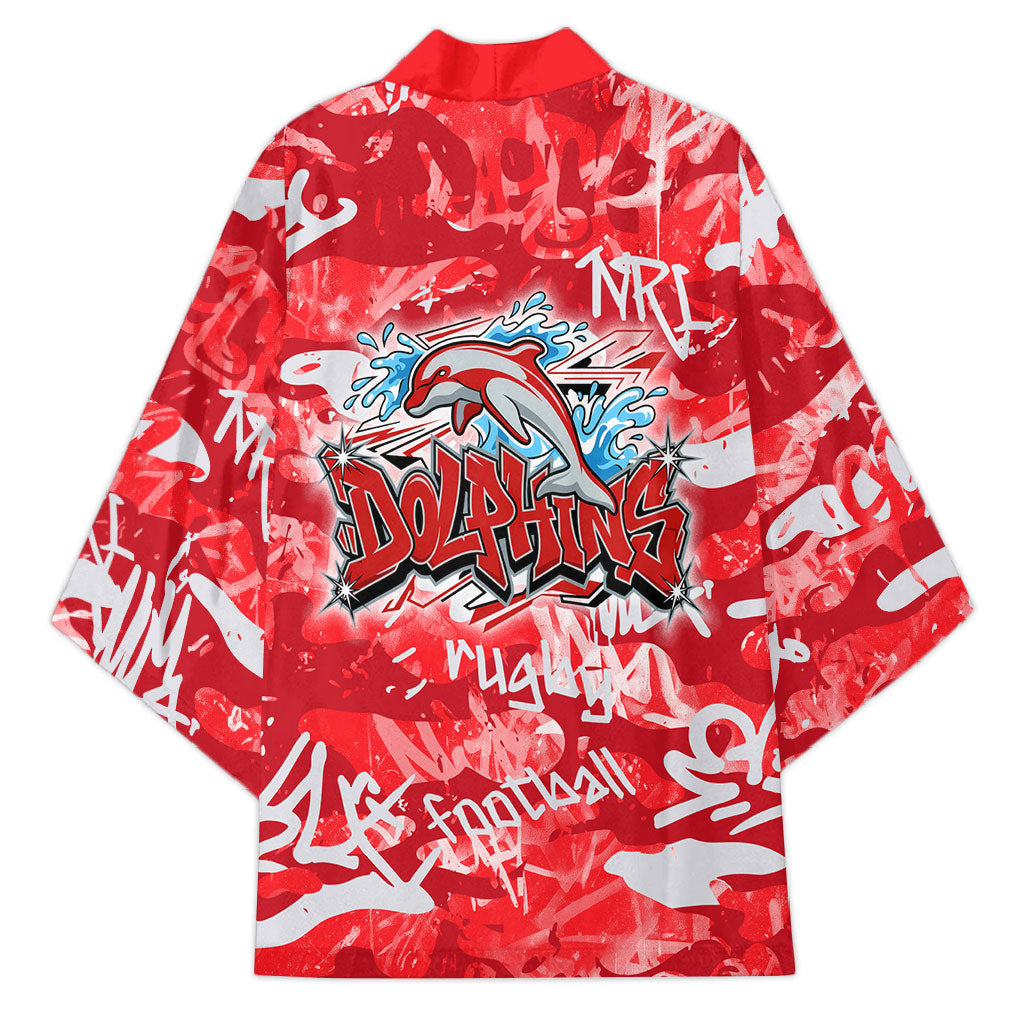 Dolphins Rugby Kimono Graffiti Typography Urban Camo Abstract Street Style