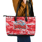 Dolphins Rugby Leather Tote Bag Graffiti Typography Urban Camo Abstract Street Style