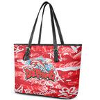 Dolphins Rugby Leather Tote Bag Graffiti Typography Urban Camo Abstract Street Style