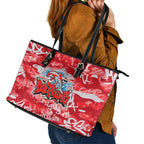 Dolphins Rugby Leather Tote Bag Graffiti Typography Urban Camo Abstract Street Style