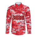 Dolphins Rugby Long Sleeve Button Shirt Graffiti Typography Urban Camo Abstract Street Style