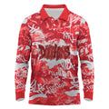 Dolphins Rugby Long Sleeve Polo Shirt Graffiti Typography Urban Camo Abstract Street Style
