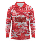 Dolphins Rugby Long Sleeve Polo Shirt Graffiti Typography Urban Camo Abstract Street Style