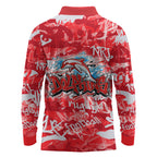 Dolphins Rugby Long Sleeve Polo Shirt Graffiti Typography Urban Camo Abstract Street Style