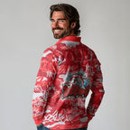 Dolphins Rugby Long Sleeve Polo Shirt Graffiti Typography Urban Camo Abstract Street Style