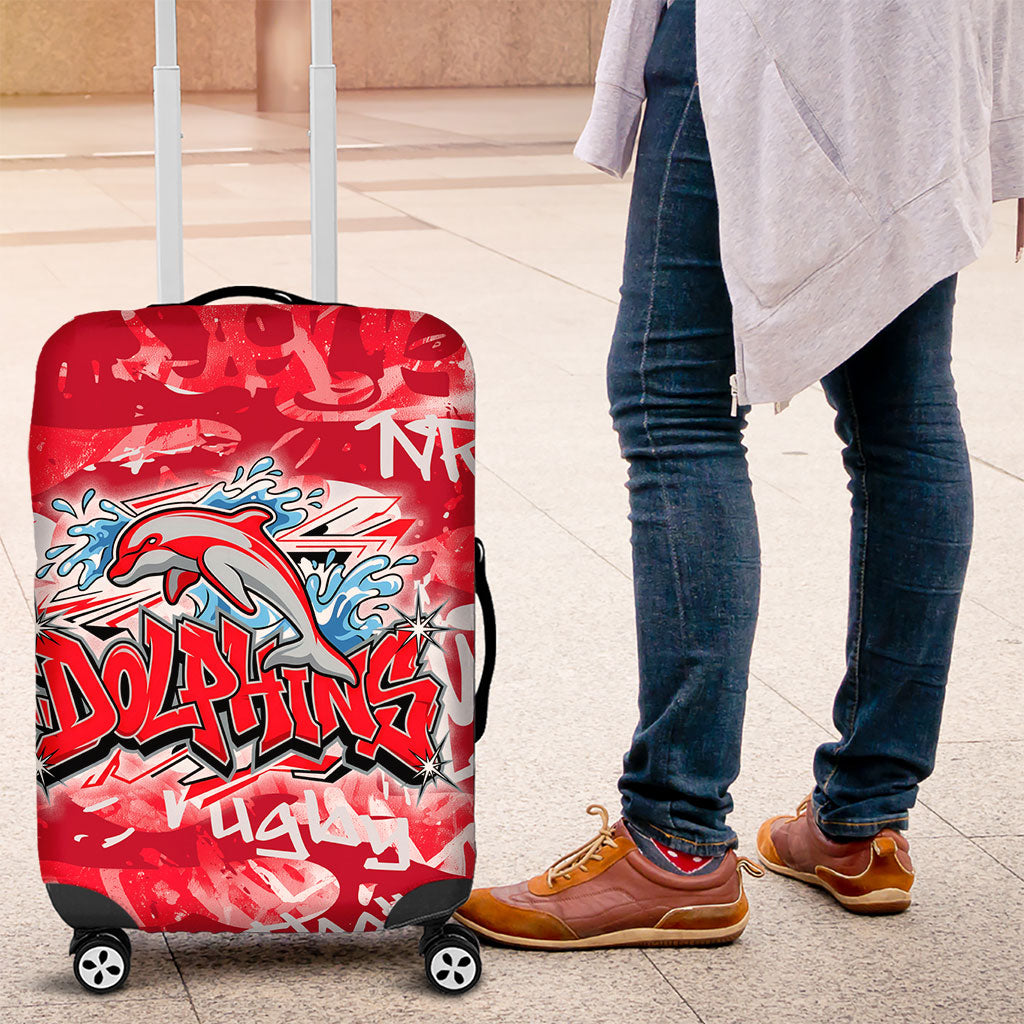 Dolphins Rugby Luggage Cover Graffiti Typography Urban Camo Abstract Street Style