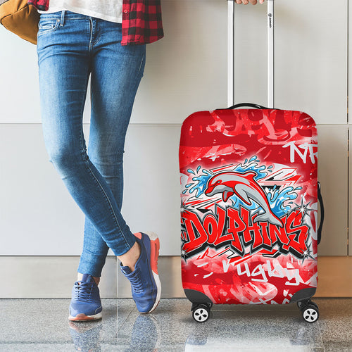 Dolphins Rugby Luggage Cover Graffiti Typography Urban Camo Abstract Street Style