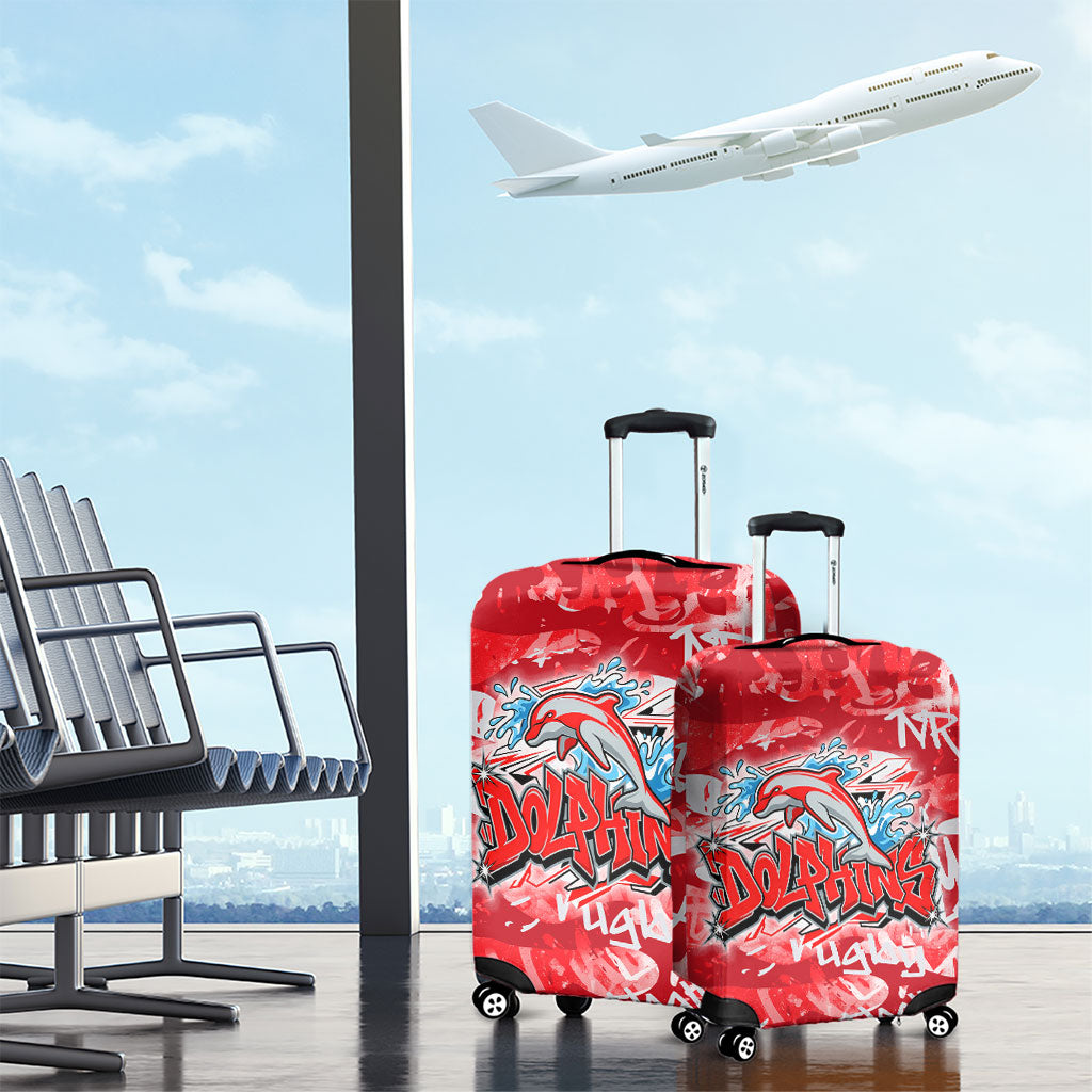 Dolphins Rugby Luggage Cover Graffiti Typography Urban Camo Abstract Street Style