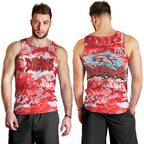 Dolphins Rugby Men Tank Top Graffiti Typography Urban Camo Abstract Street Style