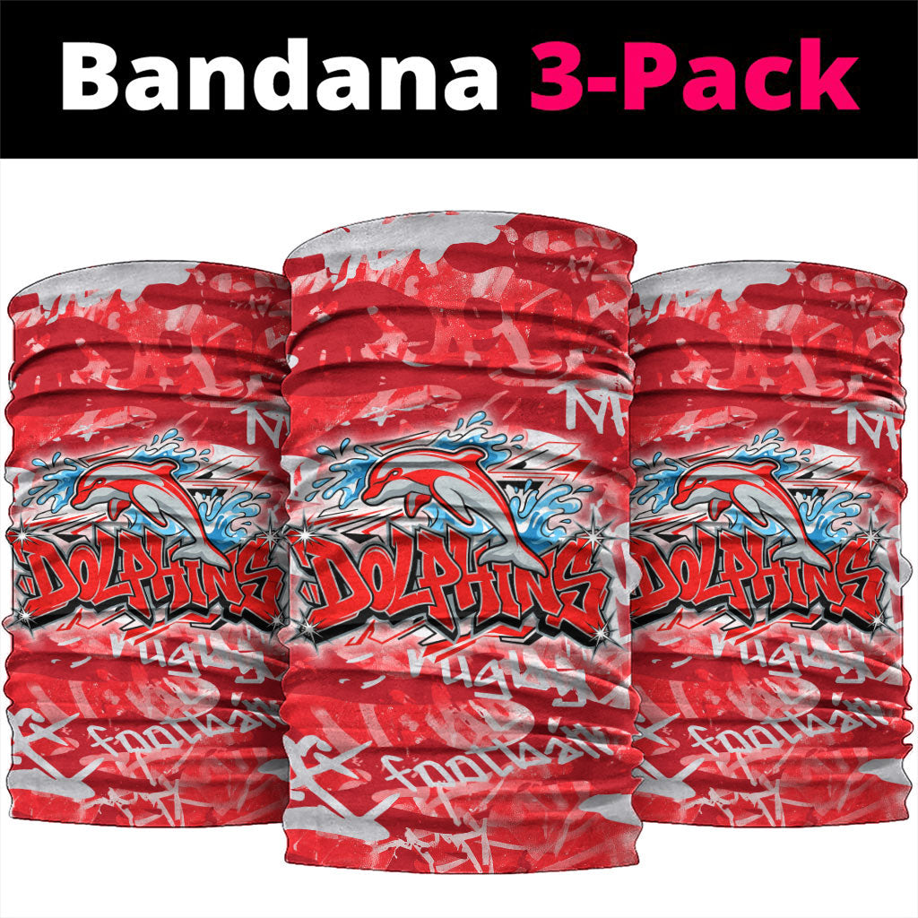 Dolphins Rugby Neck Gaiter Graffiti Typography Urban Camo Abstract Street Style