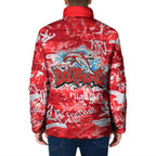 Dolphins Rugby Padded Jacket Graffiti Typography Urban Camo Abstract Street Style