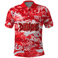 Dolphins Rugby Polo Shirt Graffiti Typography Urban Camo Abstract Street Style