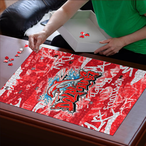 Dolphins Rugby Puzzle Graffiti Typography Urban Camo Abstract Street Style